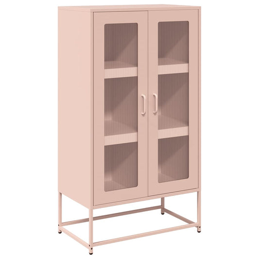vidaXL Highboard Ροζ 68x39x123 cm Ατσάλι