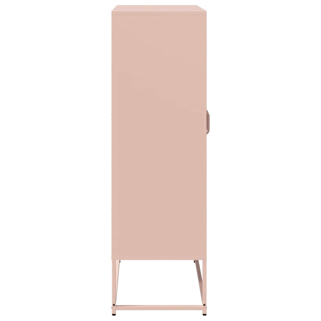 vidaXL Highboard Ροζ 68x39x123 cm Ατσάλι