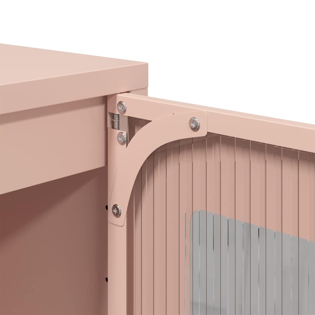 vidaXL Highboard Ροζ 68x39x123 cm Ατσάλι