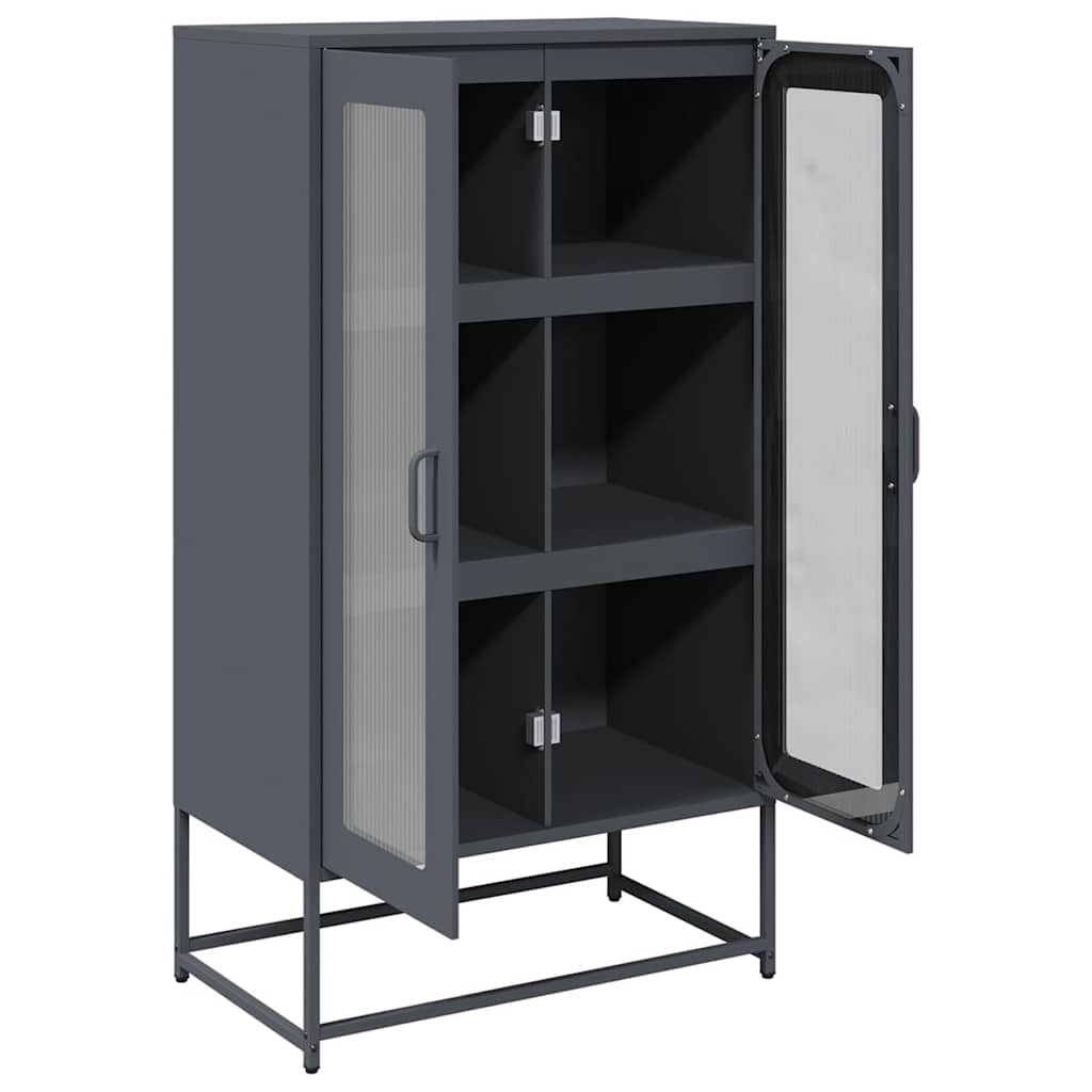 vidaXL Highboard Ανθρακί 68x39x123 cm Χάλυβας