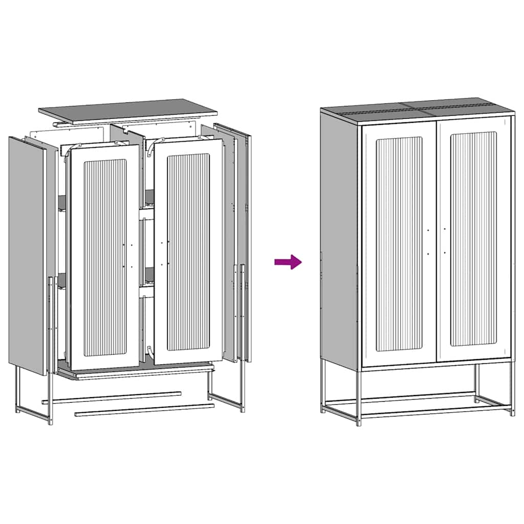 vidaXL Highboard Ανθρακί 68x39x123 cm Χάλυβας