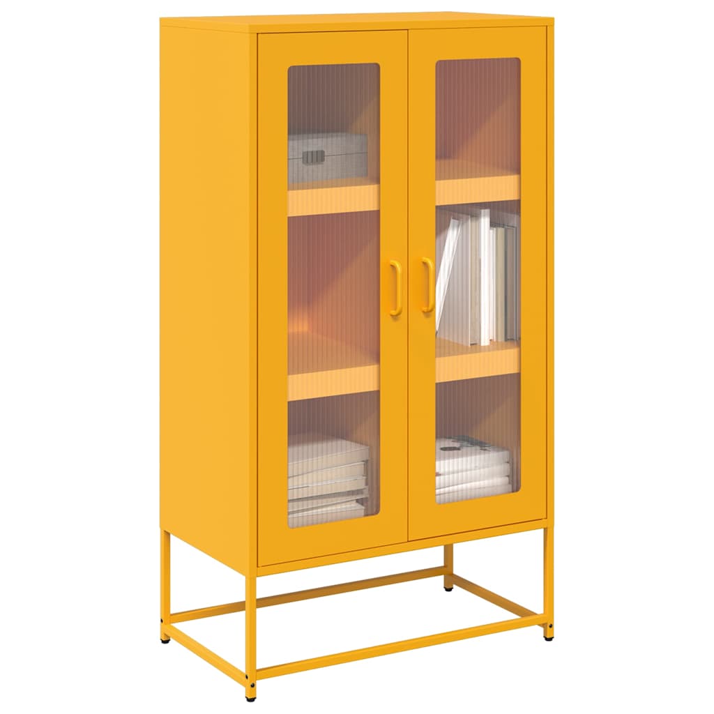 vidaXL Highboard Μουστάρδα κίτρινη 68x39x123 cm Χάλυβας