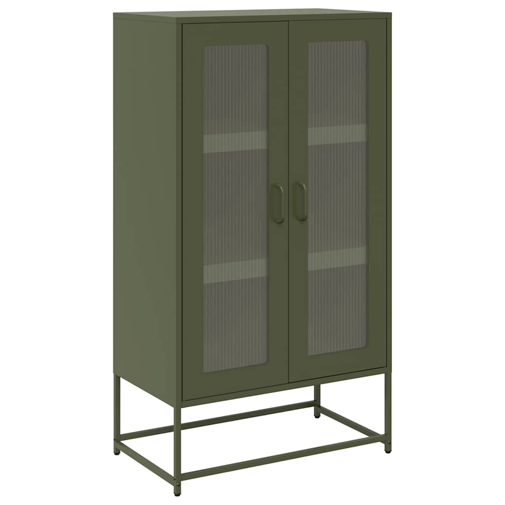 vidaXL Highboard Ελαιοπράσινο 68x39x123 cm Ατσάλι
