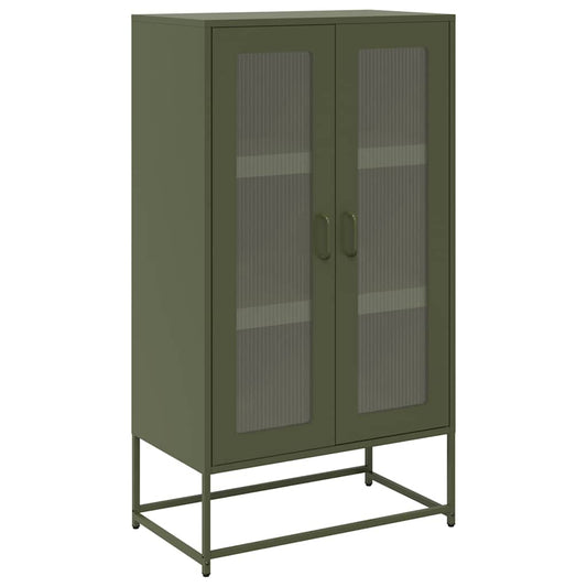 vidaXL Highboard Ελαιοπράσινο 68x39x123 cm Ατσάλι