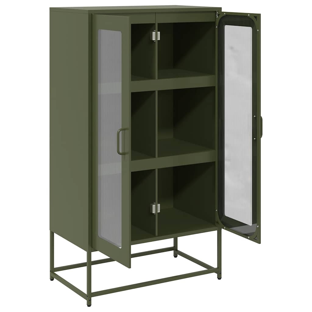 vidaXL Highboard Ελαιοπράσινο 68x39x123 cm Ατσάλι