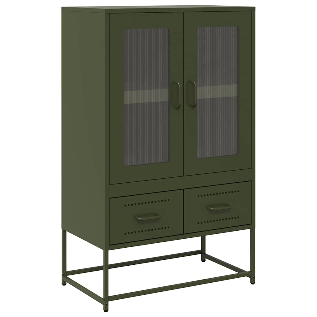 vidaXL Ντουλάπι Πράσινο Λαδί 68x39x111,5 εκ. από Ατσάλι
