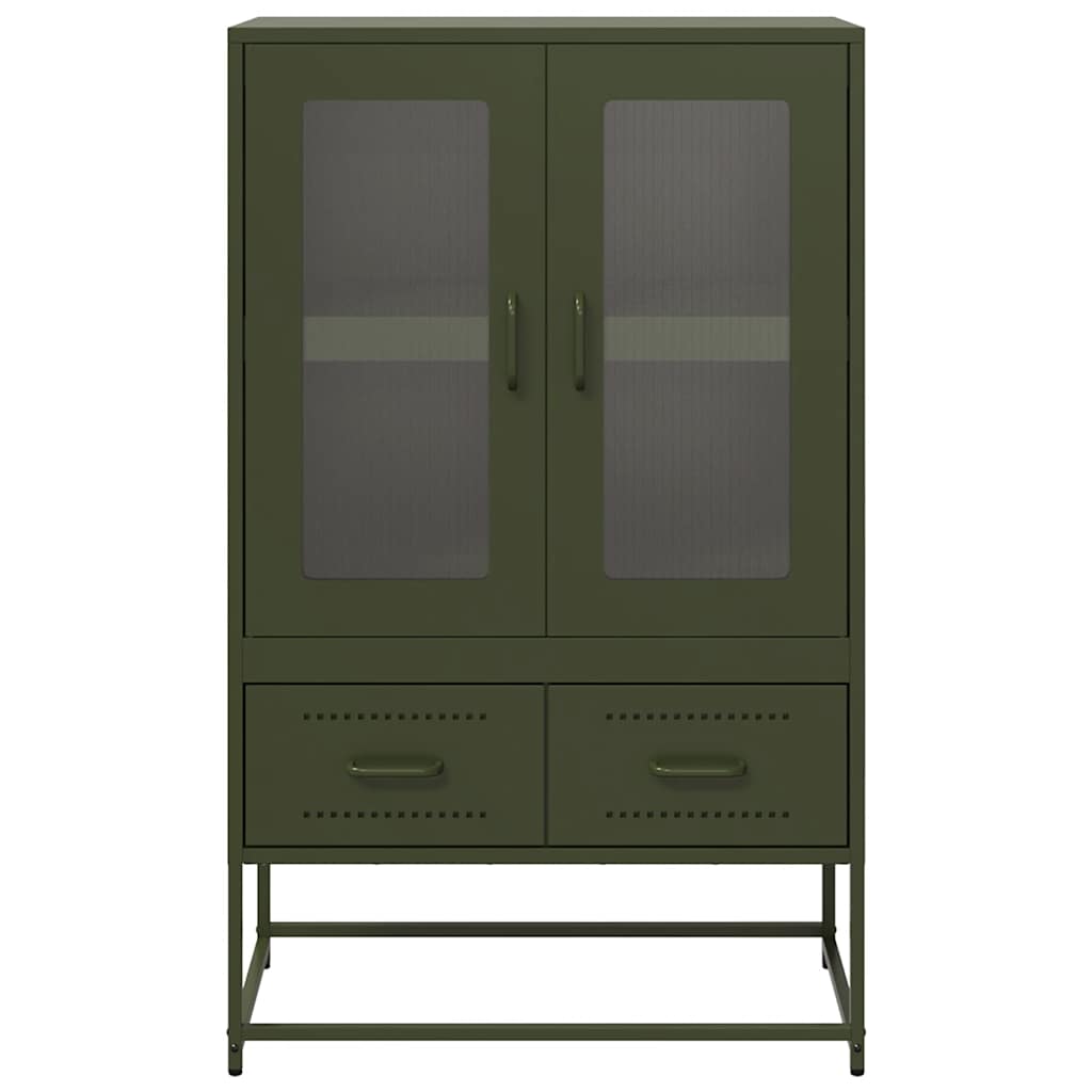 vidaXL Ντουλάπι Πράσινο Λαδί 68x39x111,5 εκ. από Ατσάλι