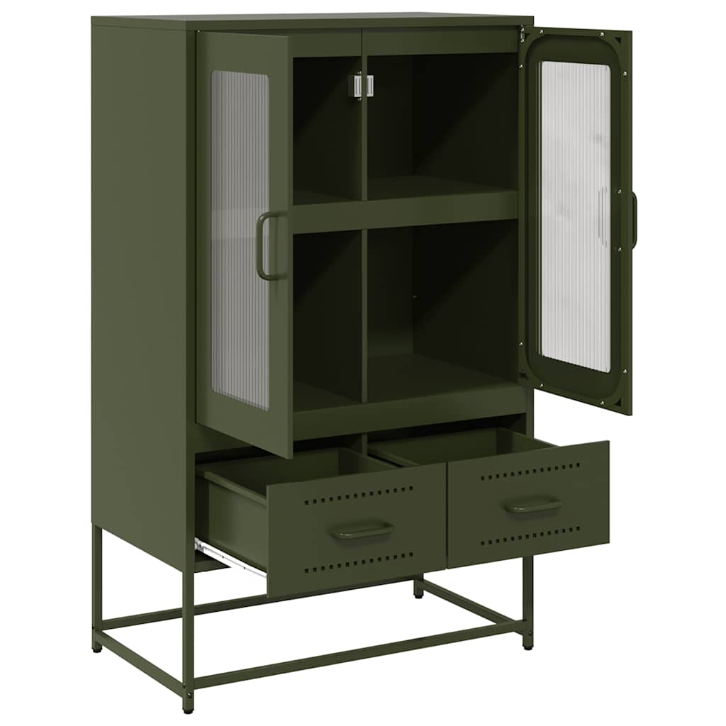 vidaXL Ντουλάπι Πράσινο Λαδί 68x39x111,5 εκ. από Ατσάλι