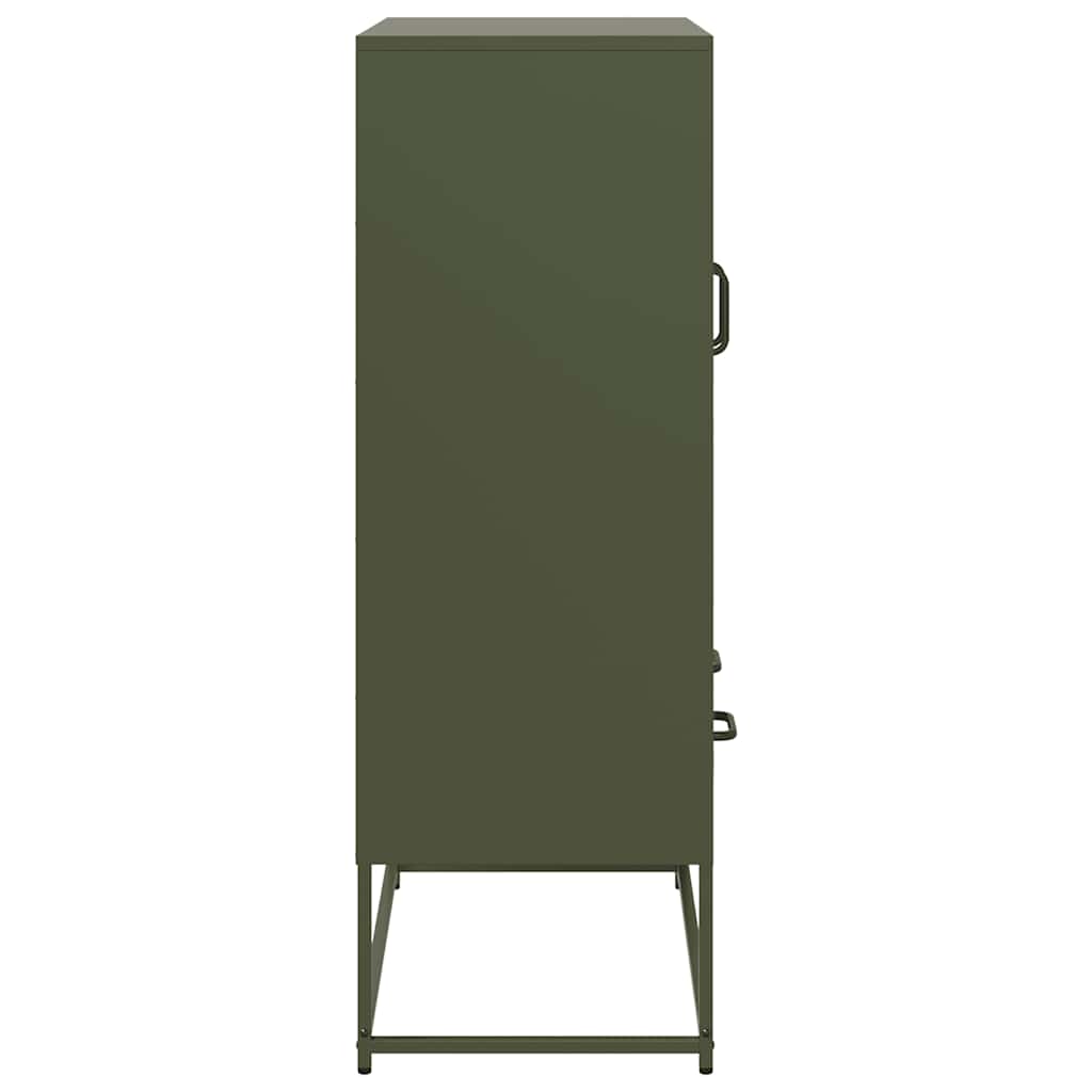 vidaXL Ντουλάπι Πράσινο Λαδί 68x39x111,5 εκ. από Ατσάλι