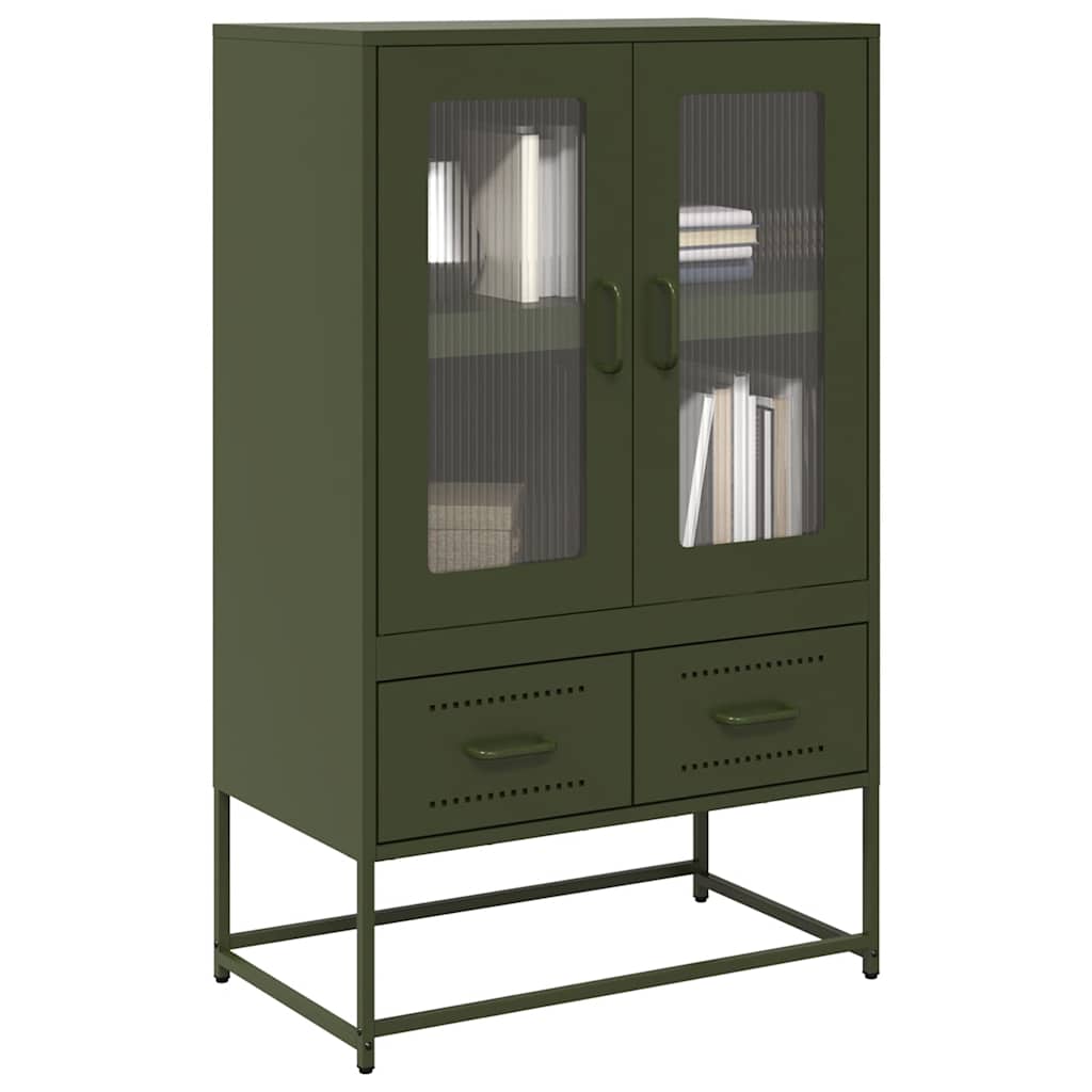 vidaXL Ντουλάπι Πράσινο Λαδί 68x39x111,5 εκ. από Ατσάλι