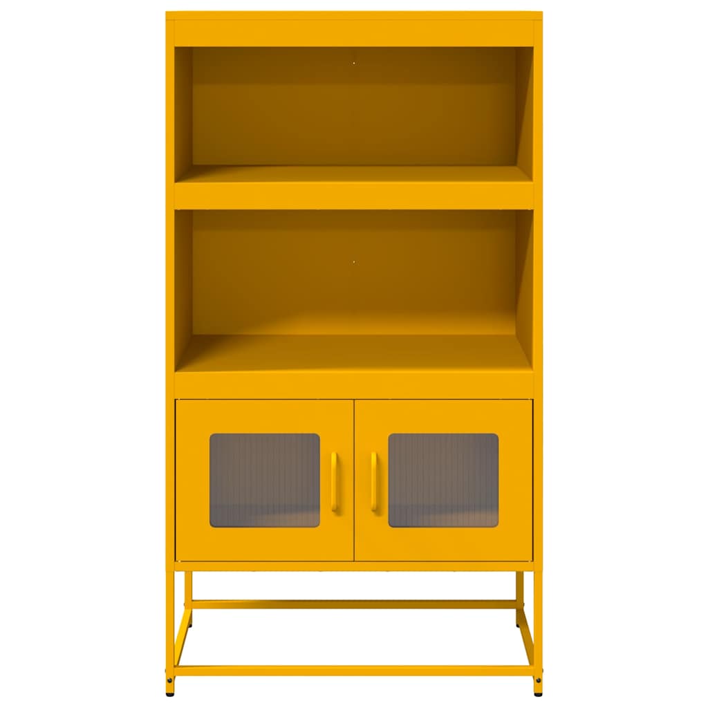 vidaXL Highboard Μουστάρδα κίτρινη 68x39x123 cm Χάλυβας