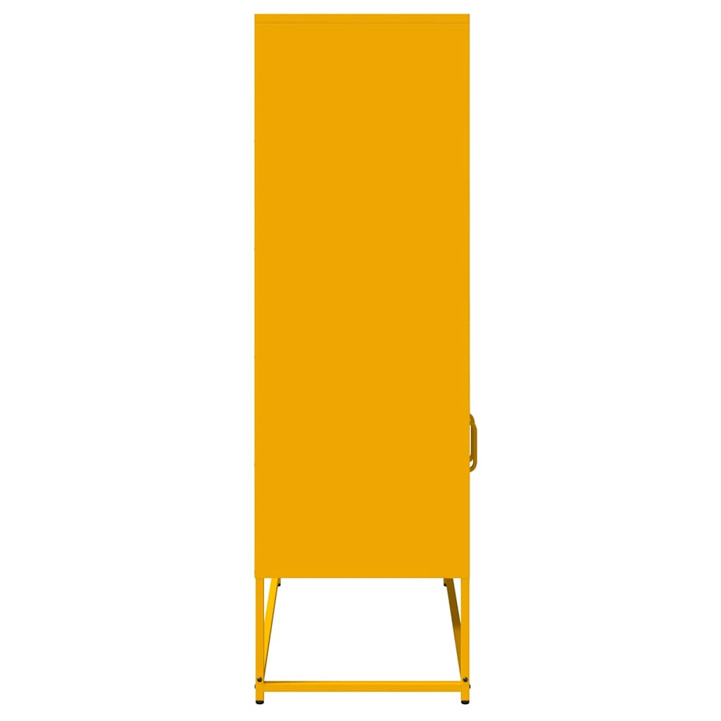 vidaXL Highboard Μουστάρδα κίτρινη 68x39x123 cm Χάλυβας