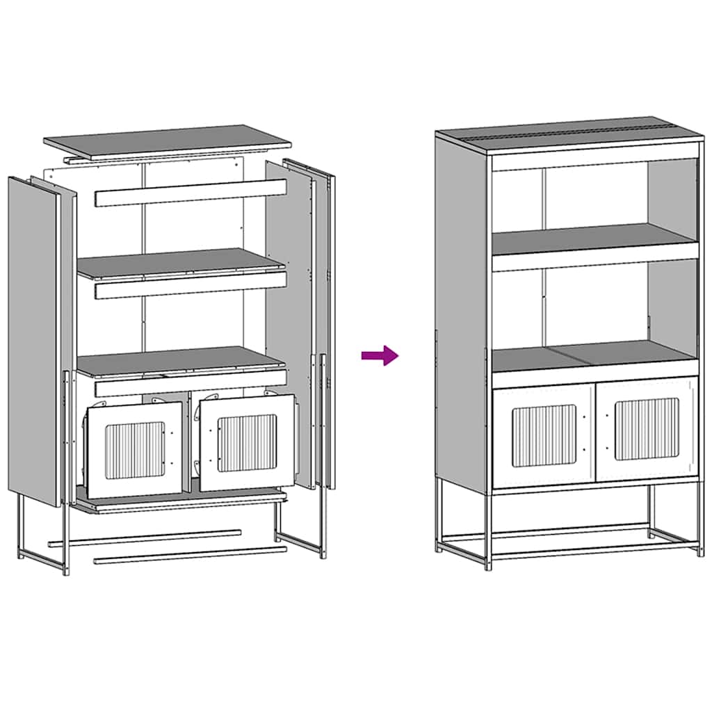 vidaXL Highboard Μουστάρδα κίτρινη 68x39x123 cm Χάλυβας