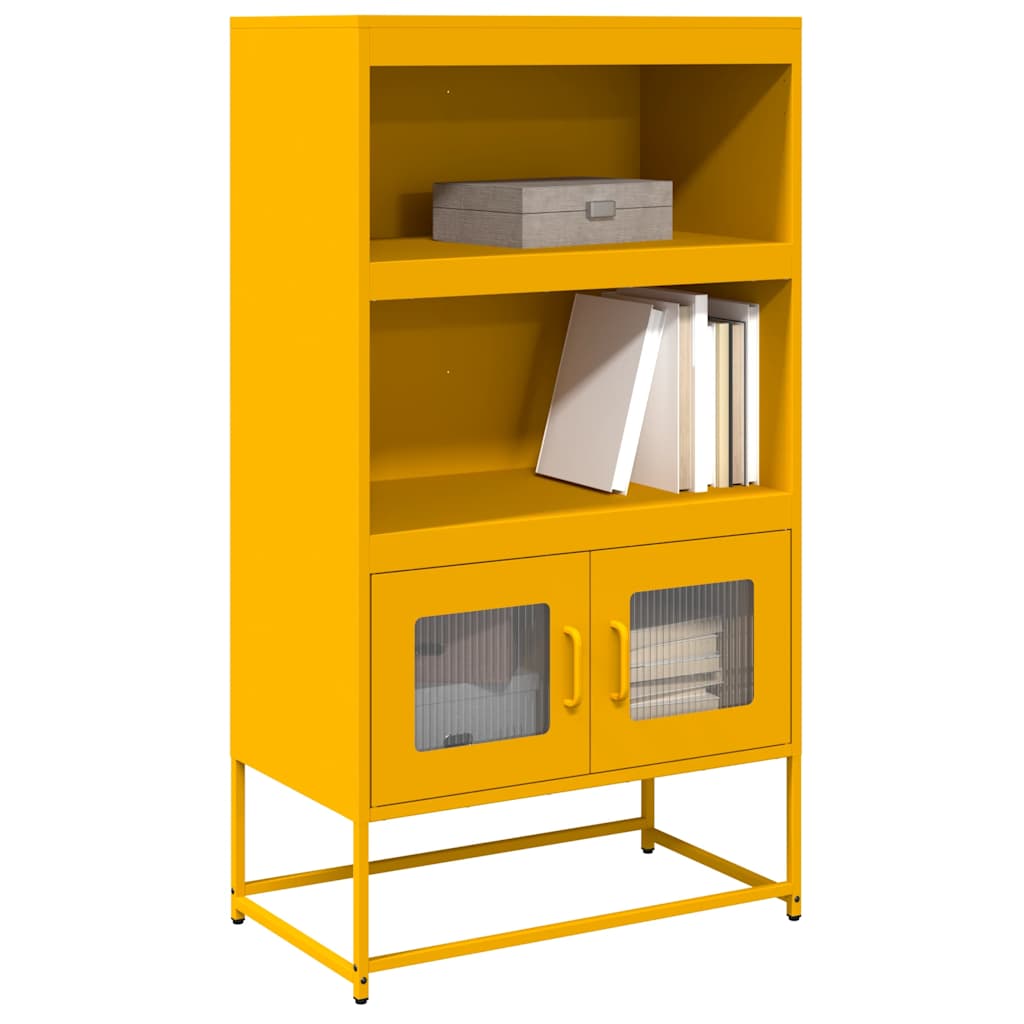 vidaXL Highboard Μουστάρδα κίτρινη 68x39x123 cm Χάλυβας