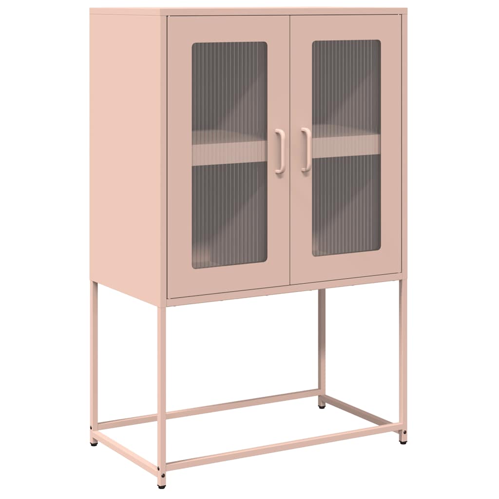 vidaXL Highboard Ροζ 68x39x107 cm Ατσάλι