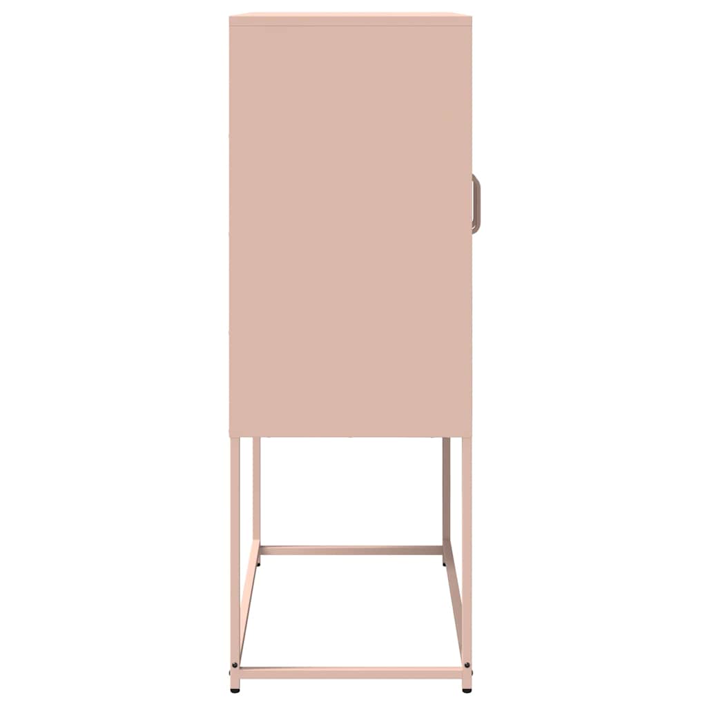 vidaXL Highboard Ροζ 68x39x107 cm Ατσάλι
