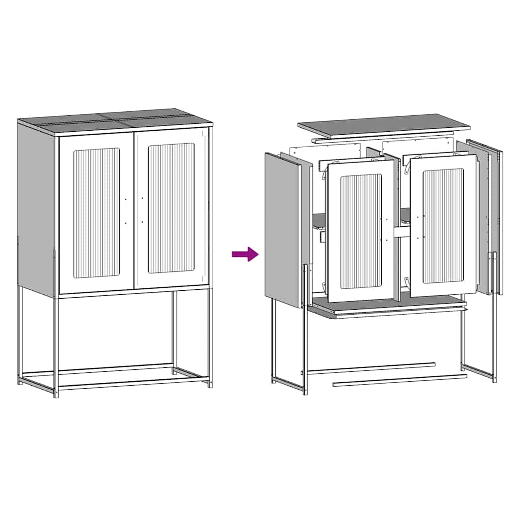 vidaXL Highboard Ροζ 68x39x107 cm Ατσάλι
