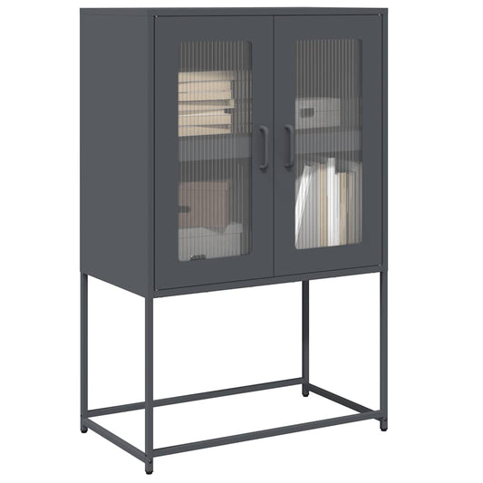 vidaXL Highboard Ανθρακί 68x39x107 cm Χάλυβας