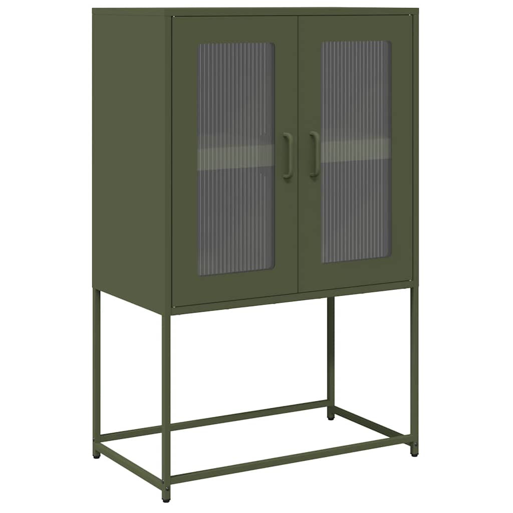 vidaXL Highboard Ελαιοπράσινο 68x39x107 cm Ατσάλι