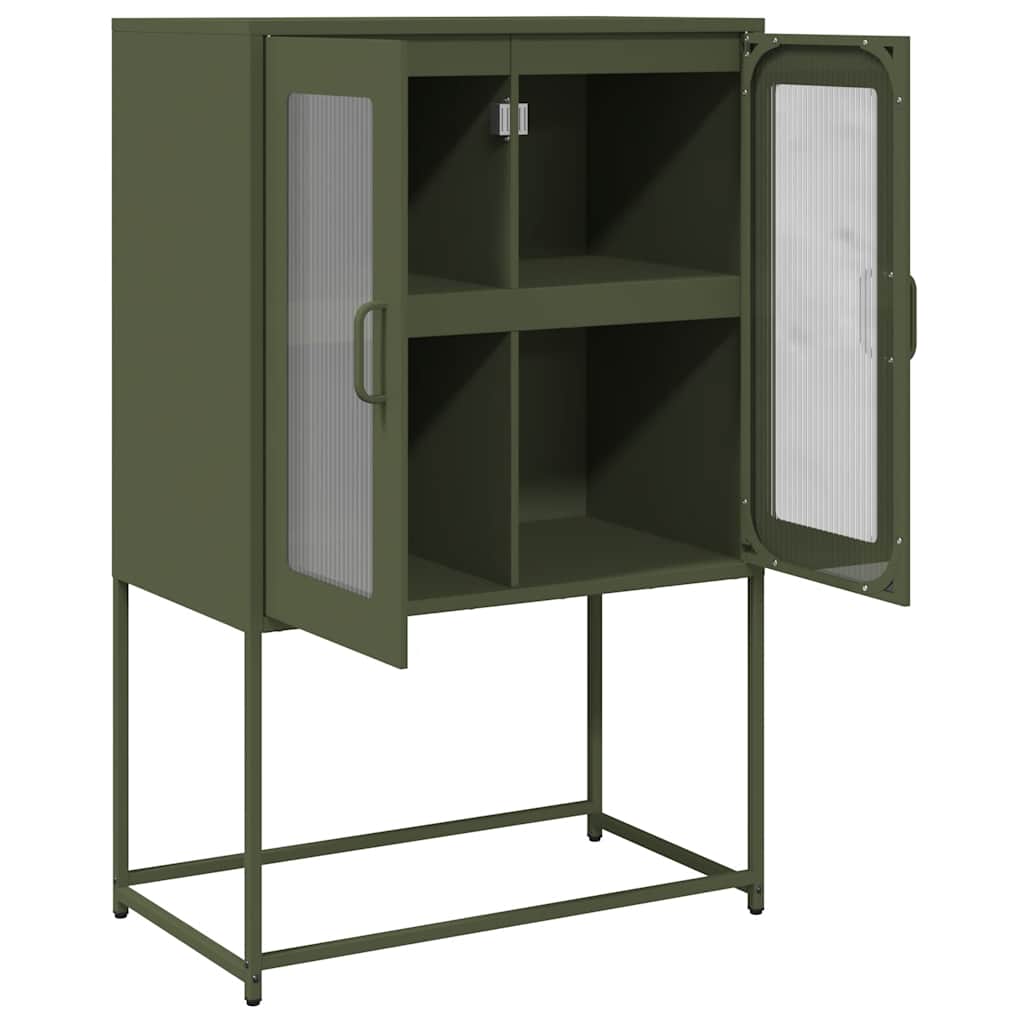 vidaXL Highboard Ελαιοπράσινο 68x39x107 cm Ατσάλι