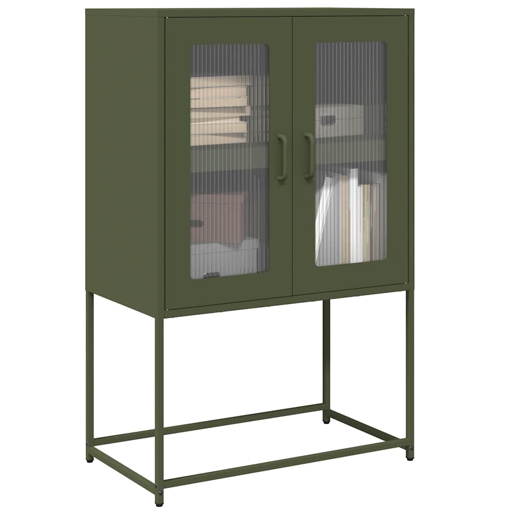 vidaXL Highboard Ελαιοπράσινο 68x39x107 cm Ατσάλι