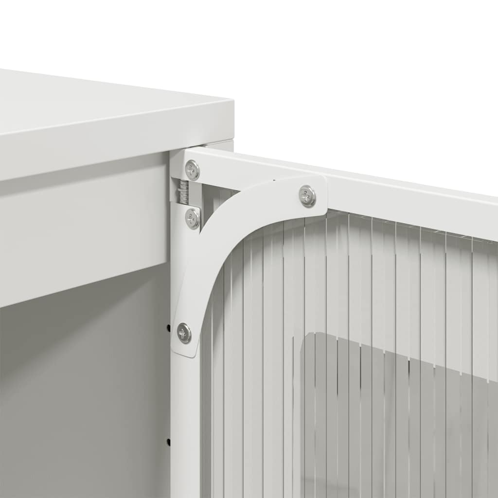 vidaXL Highboard Λευκό 36x39x123 cm από χάλυβα ψυχρής έλασης