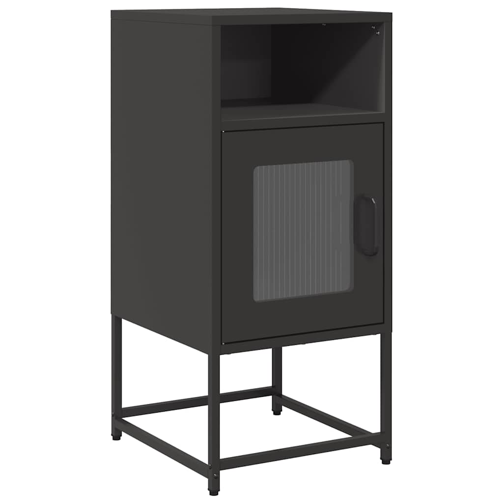 vidaXL Κομοδίνο Μαύρο 36x39x78 cm από χάλυβα ψυχρής έλασης