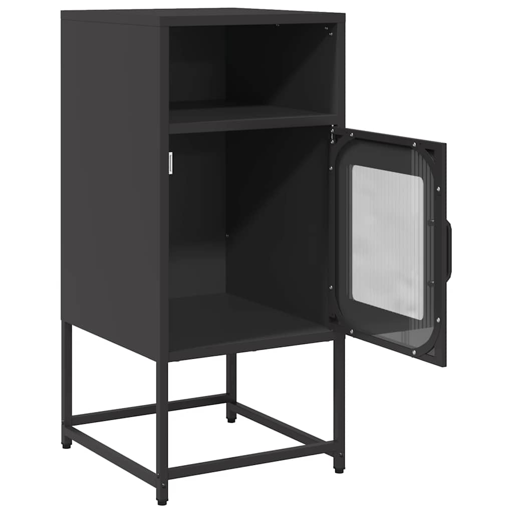 vidaXL Κομοδίνο Μαύρο 36x39x78 cm από χάλυβα ψυχρής έλασης