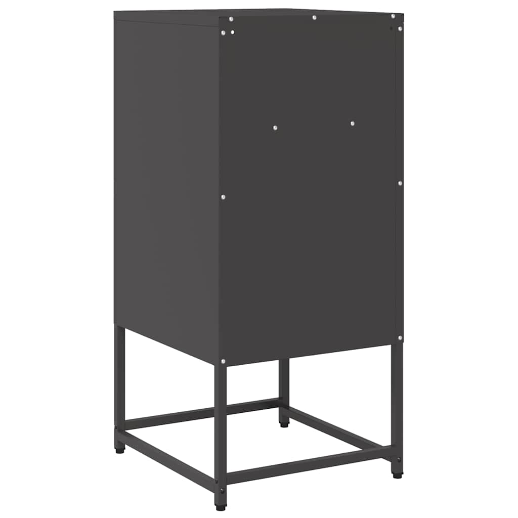 vidaXL Κομοδίνο Μαύρο 36x39x78 cm από χάλυβα ψυχρής έλασης