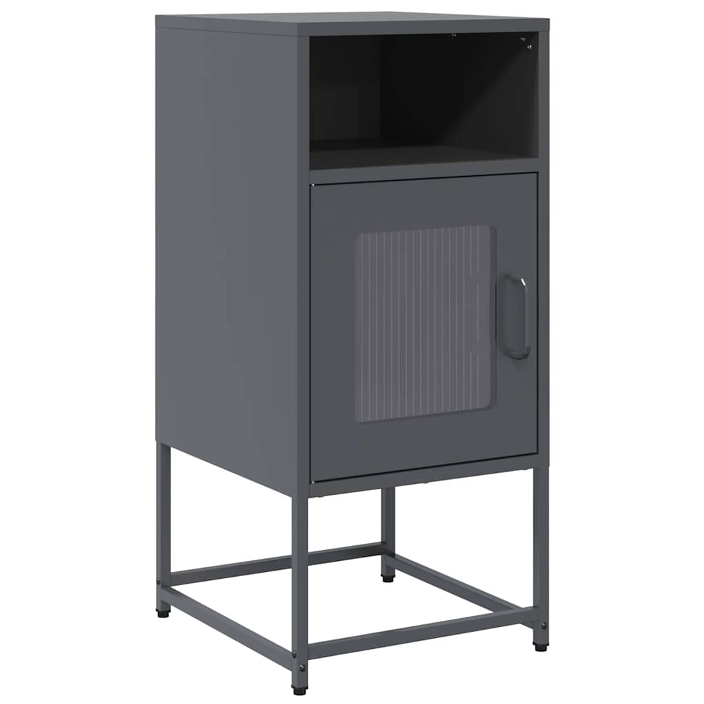 vidaXL Κομοδίνο ανθρακί 36x39x78 cm από χάλυβα ψυχρής έλασης