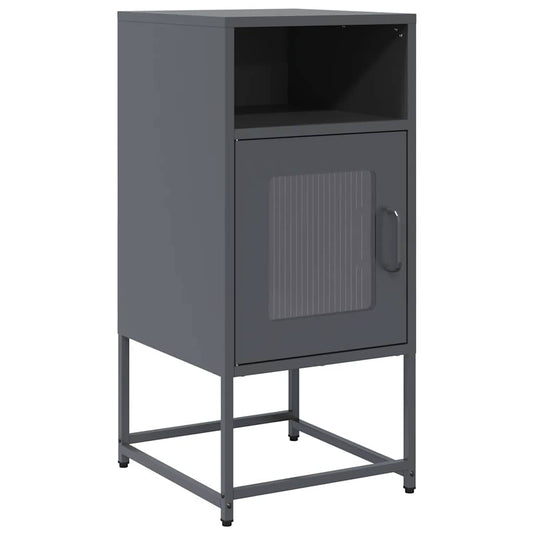 vidaXL Κομοδίνο ανθρακί 36x39x78 cm από χάλυβα ψυχρής έλασης