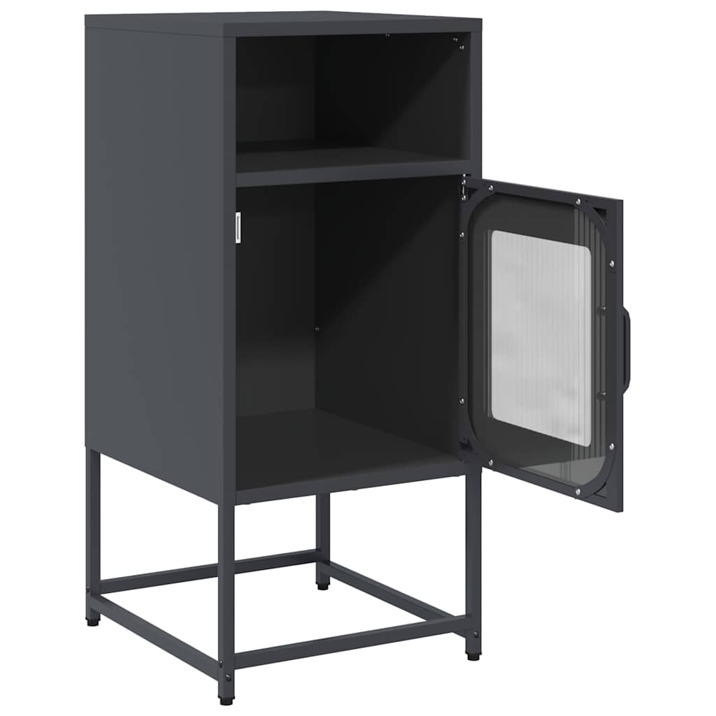 vidaXL Κομοδίνο ανθρακί 36x39x78 cm από χάλυβα ψυχρής έλασης