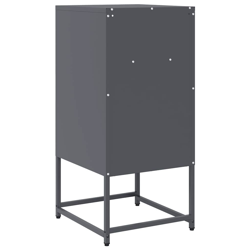 vidaXL Κομοδίνο ανθρακί 36x39x78 cm από χάλυβα ψυχρής έλασης