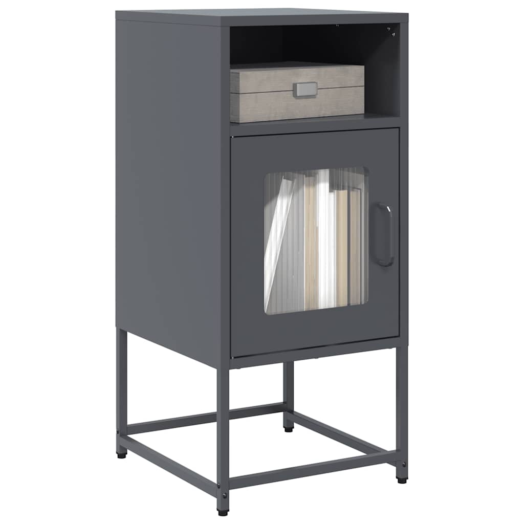vidaXL Κομοδίνο ανθρακί 36x39x78 cm από χάλυβα ψυχρής έλασης