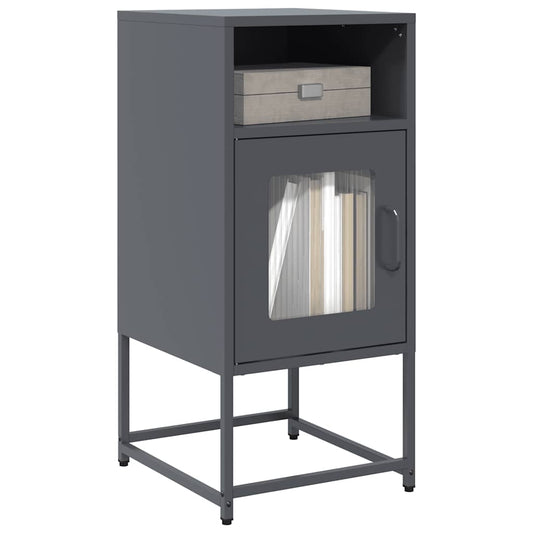 vidaXL Κομοδίνο ανθρακί 36x39x78 cm από χάλυβα ψυχρής έλασης