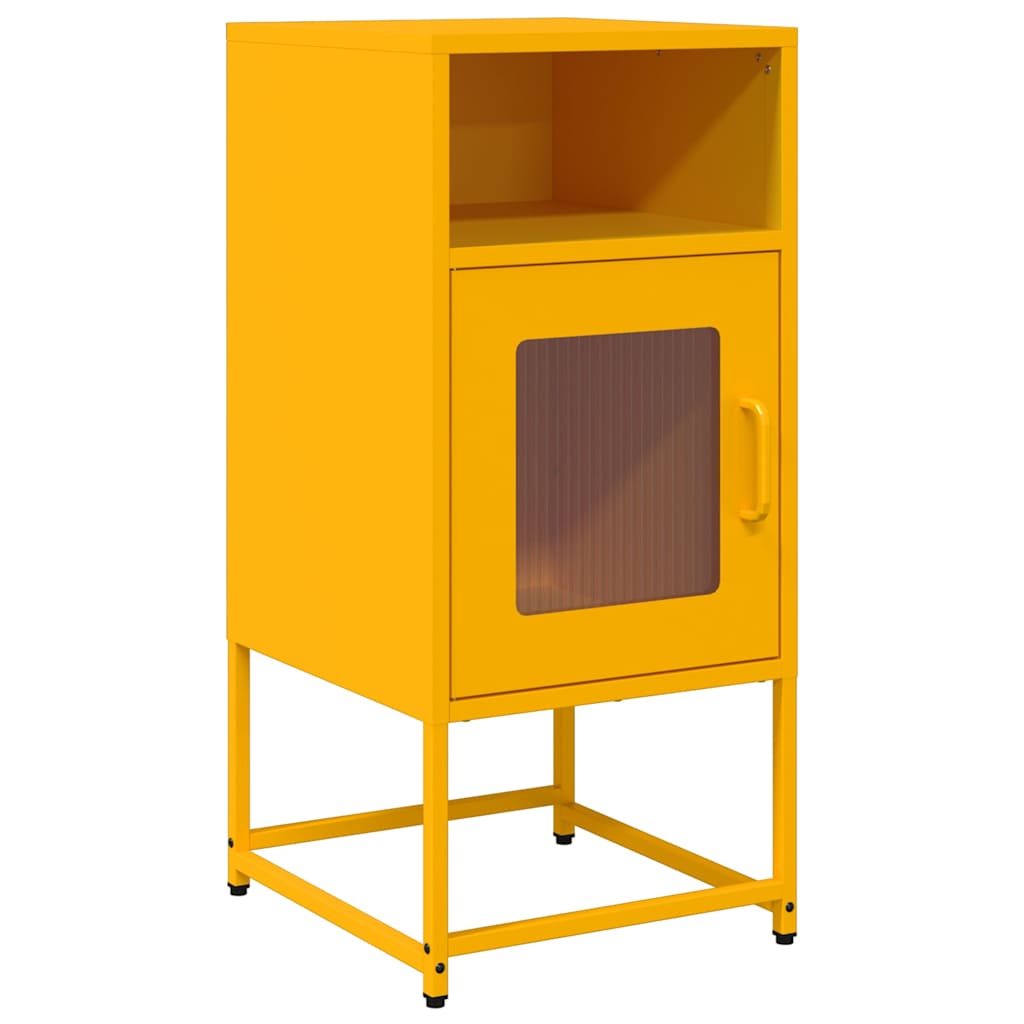 vidaXL Κομοδίνο ντουλάπι μουστάρδας κίτρινο 36x39x78 cm