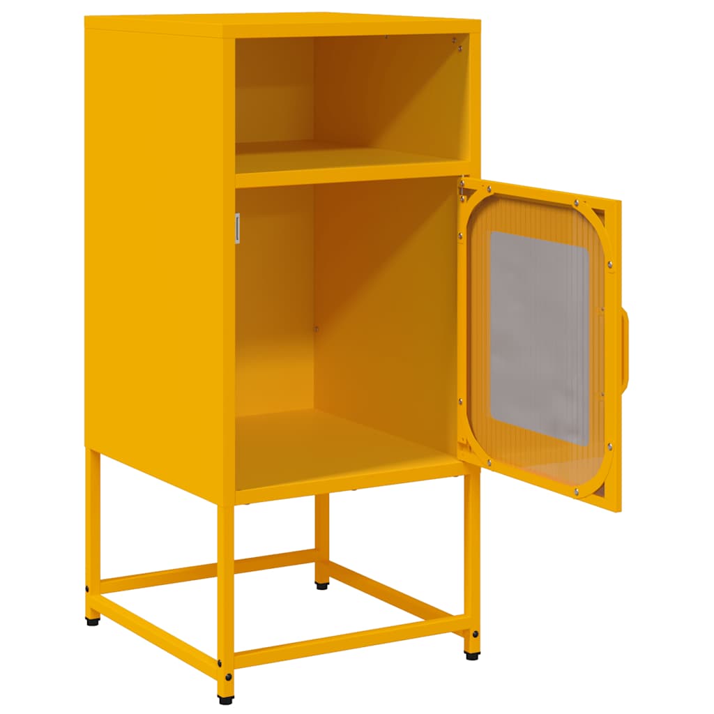 vidaXL Κομοδίνο ντουλάπι μουστάρδας κίτρινο 36x39x78 cm