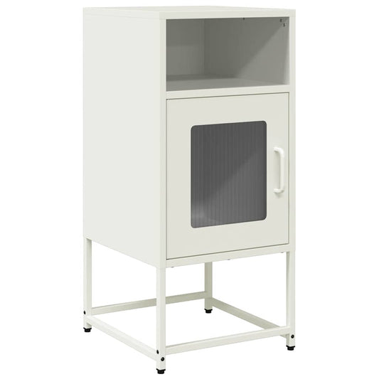 vidaXL Κομοδίνο λευκό 36x39x78 cm από χάλυβα ψυχρής έλασης