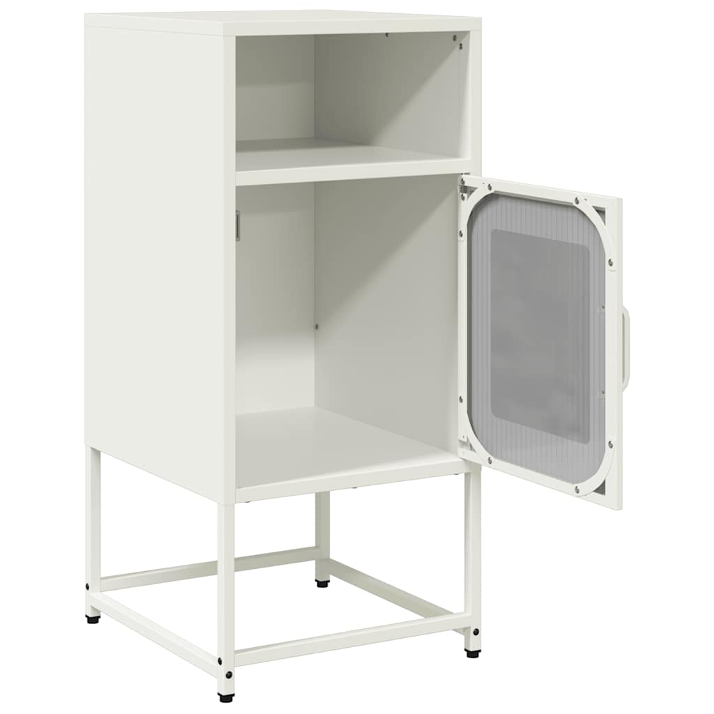 vidaXL Κομοδίνο λευκό 36x39x78 cm από χάλυβα ψυχρής έλασης