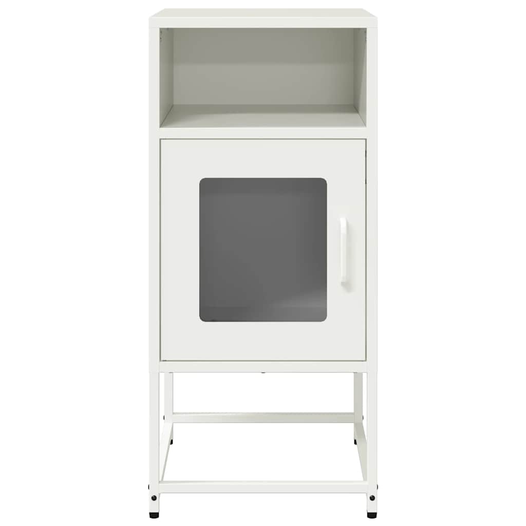 vidaXL Κομοδίνο λευκό 36x39x78 cm από χάλυβα ψυχρής έλασης