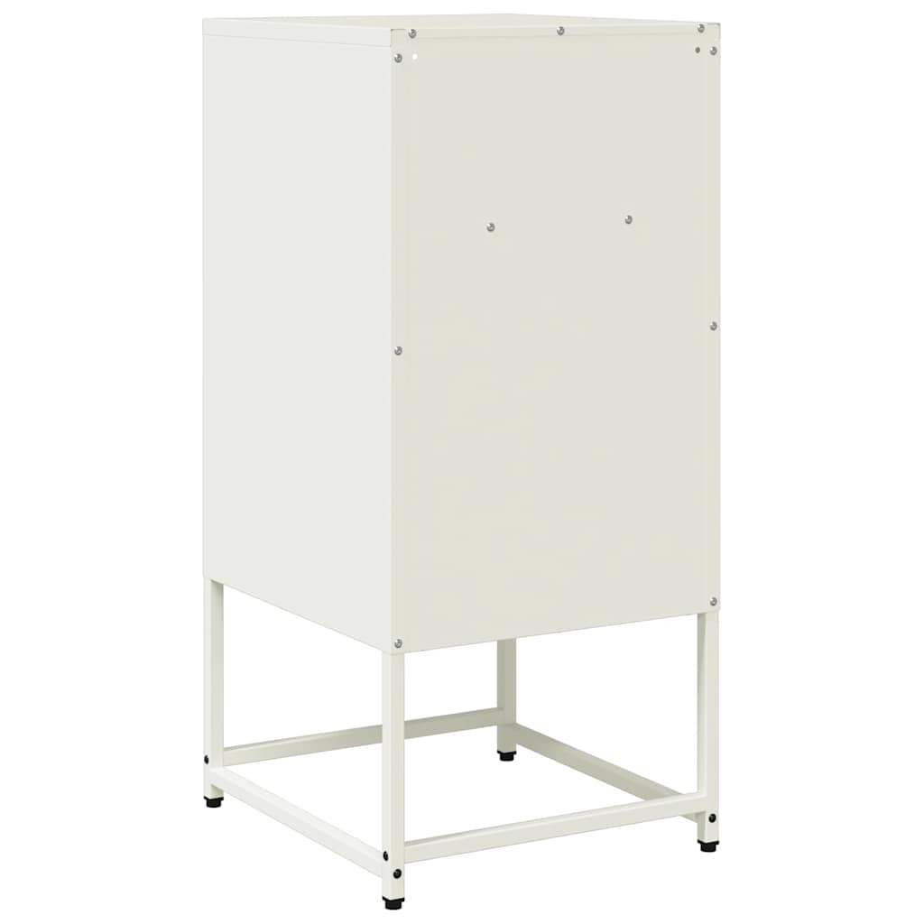 vidaXL Κομοδίνο λευκό 36x39x78 cm από χάλυβα ψυχρής έλασης