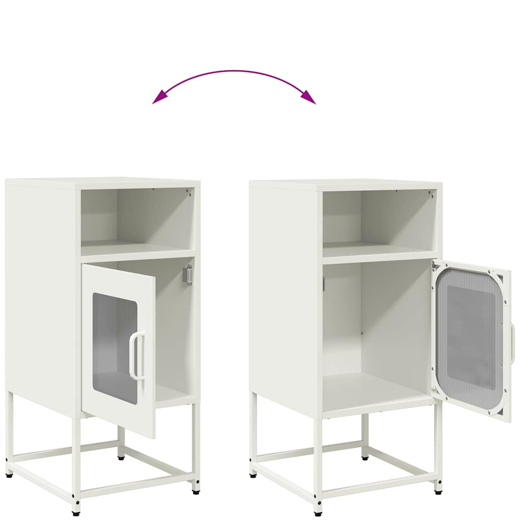 vidaXL Κομοδίνο λευκό 36x39x78 cm από χάλυβα ψυχρής έλασης