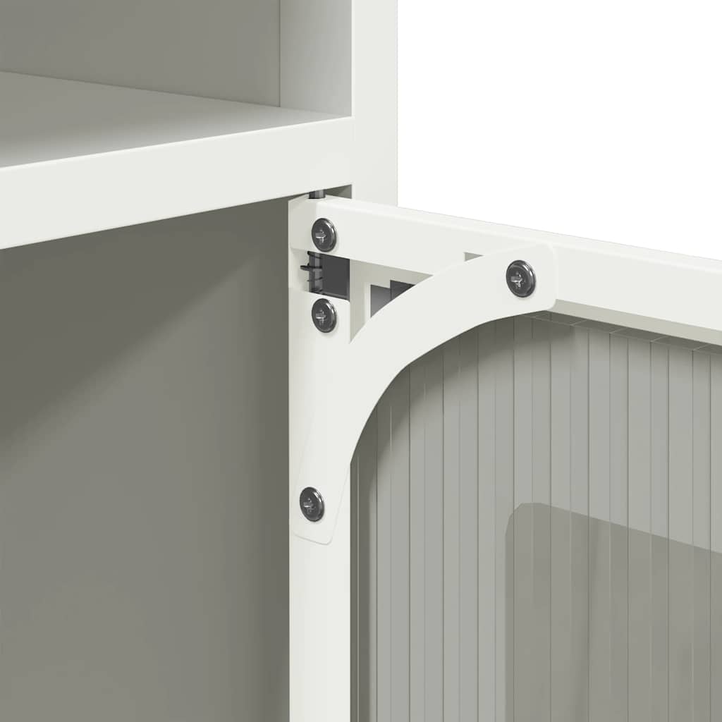vidaXL Κομοδίνο λευκό 36x39x78 cm από χάλυβα ψυχρής έλασης
