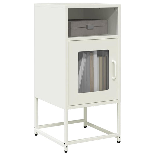 vidaXL Κομοδίνο λευκό 36x39x78 cm από χάλυβα ψυχρής έλασης