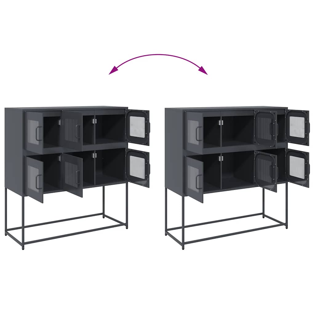 vidaXL Ντουλάπι Ανθρακί 100,5x39x107 εκ. από Χάλυβα Ψυχρής Έλασης