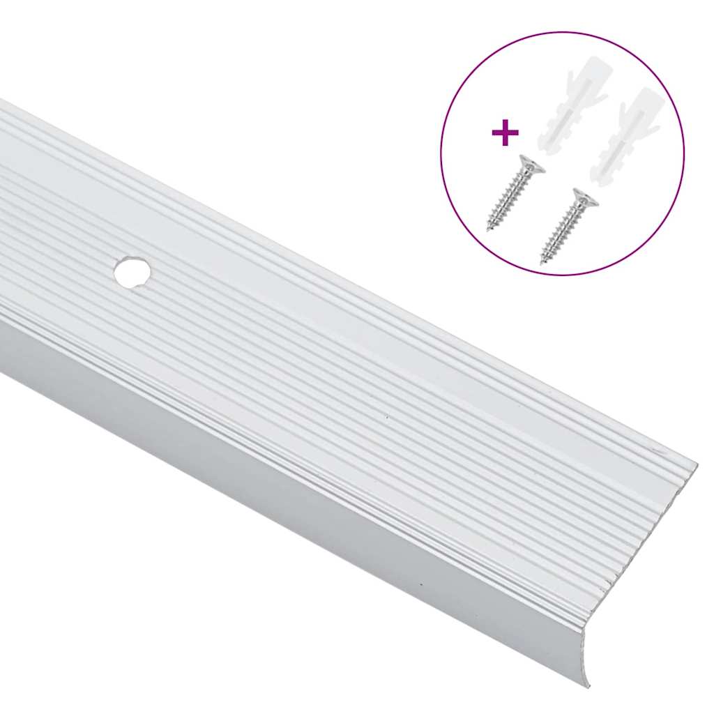 vidaXL Προστατευτικά ακμών σκάλας 10 pcs Ασημί 67 x 3.5 x 3 εκ.