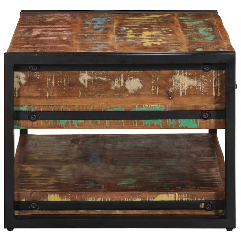 vidaXL Τραπεζάκι σαλονιού πολύχρωμο 90x50x38cm Ξύλο μασίφ αναγεννημένο