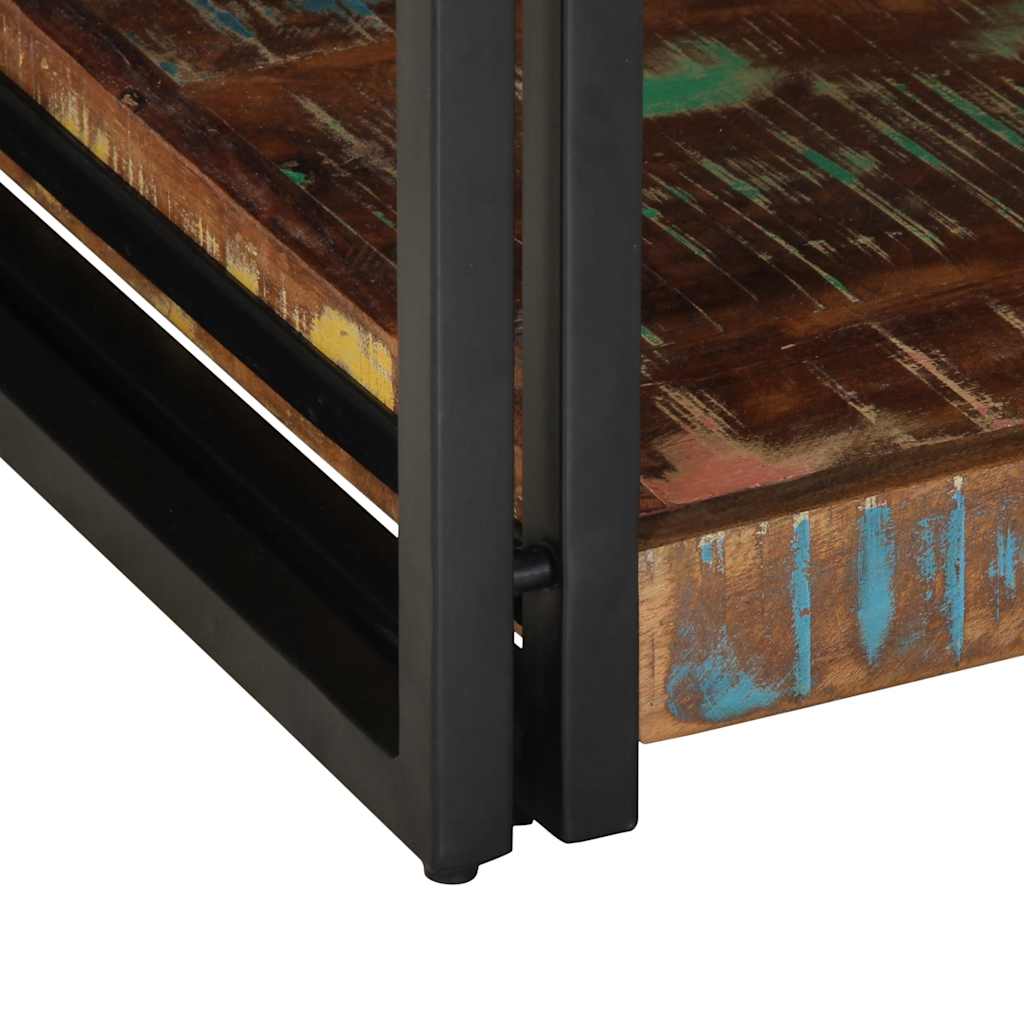 vidaXL Τραπεζάκι σαλονιού πολύχρωμο 90x50x38cm Ξύλο μασίφ αναγεννημένο