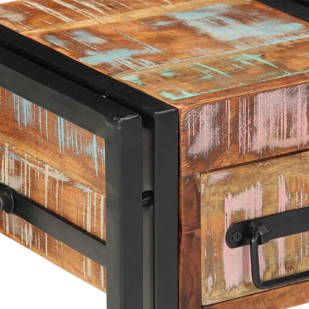 vidaXL Κομοδίνο Πολύχρωμο 30 x 30 x 40 cm Μασίφ ανακυκλωμένο ξύλο