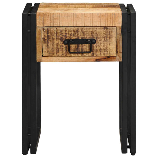 vidaXL End Table Καφέ και Μαύρο 40 x 40 x 50 cm Στερεό ξύλο μάνγκο